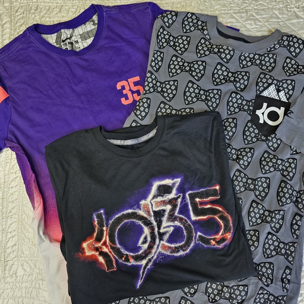 Lot Of 3 Nike Mens Small Kevin Durant KD 35 T-Shirts Basketball Purple Lightning